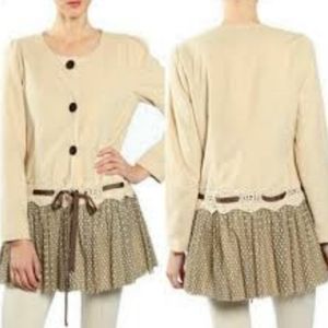 Altar'd State Arabella Peplum Lace Jacket Size Medium Cream